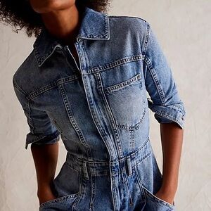 FREE PEOPLE DENIM UTILITY JUMPSUIT